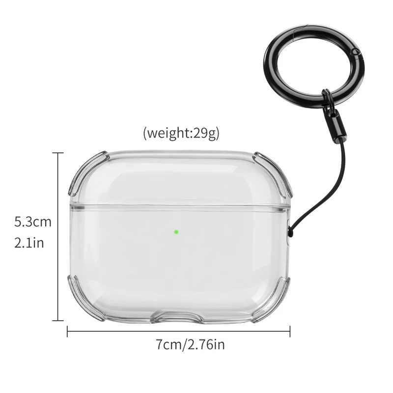 For AirPods Pro 3 Case Ultra Thin Matte TPU Earbuds Protective Cover with Strap Ring - Grey