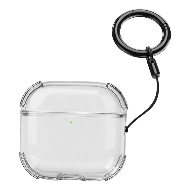 For AirPods 4 Case Ultra Thin Matte TPU Earbuds Protective Cover with Strap Ring - Transparent