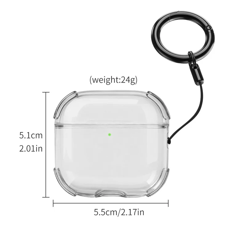 For AirPods 4 Case Ultra Thin Matte TPU Earbuds Protective Cover with Strap Ring - Transparent