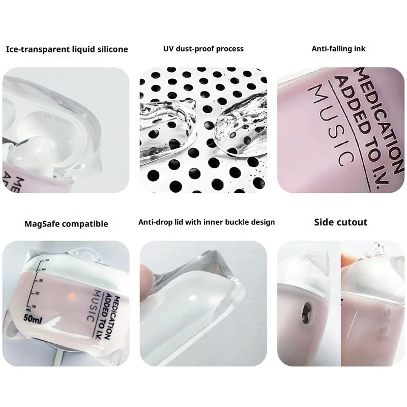 S!GN voor AirPods 4 hoesje UV stofbestendig transparant vloeibaar siliconen oordoppenhoesje - Roze