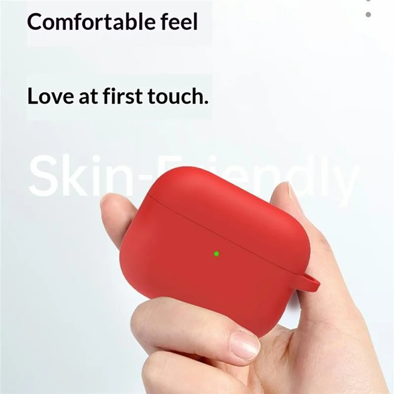 6 in 1 Anti-Lost Case for AirPods Pro 3 Silicone Shockproof Protective Cover Set - Red