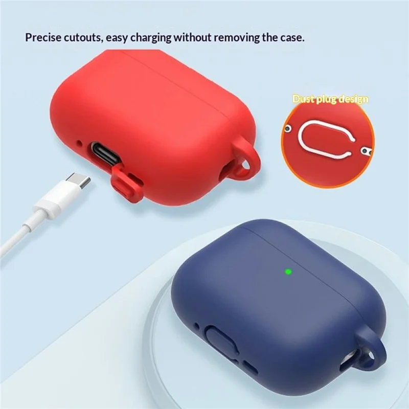 8 in 1 Accessories Kit for AirPods Pro 3 Silicone Protective Case with Hook  /  Anti-Lost Strap  /  Watch Buckle  /  Ear Hooks  /  Hand Strap  /  Cleaning Brush  /  Gray Bag - Red