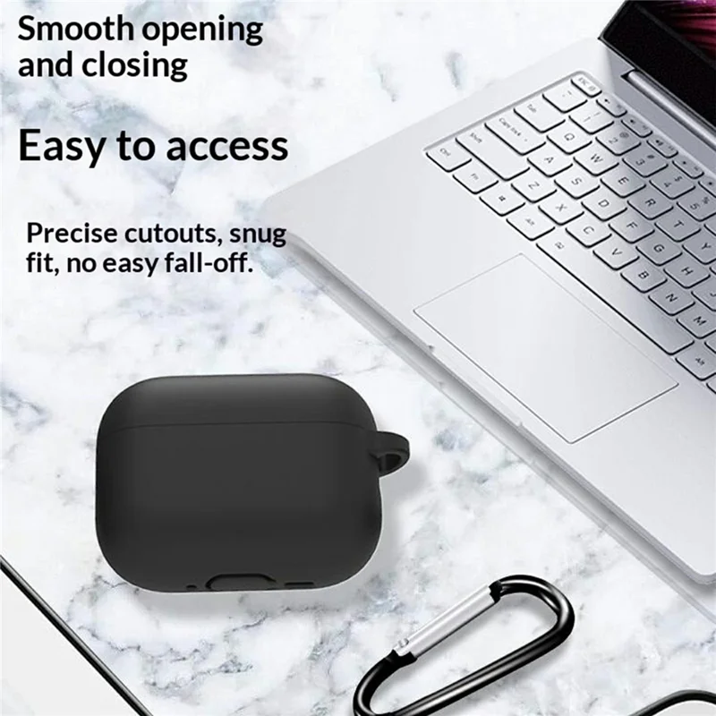 8 in 1 Accessories Kit for AirPods Pro 3 Silicone Protective Case with Hook  /  Anti-Lost Strap  /  Watch Buckle  /  Ear Hooks  /  Hand Strap  /  Cleaning Brush  /  Gray Bag - Red