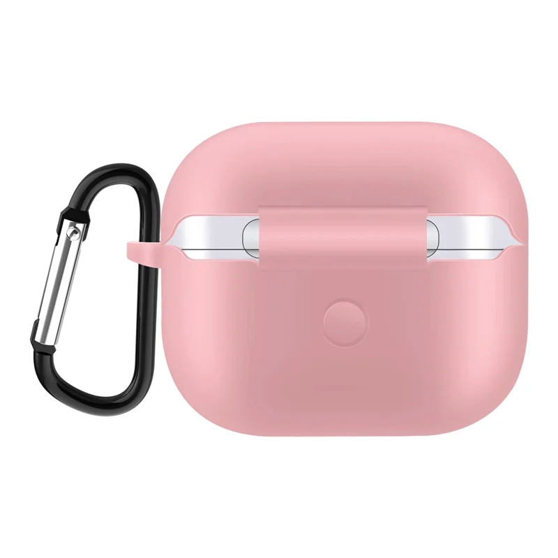 Corpo de Ouvido de Cor de Cor Sólido Bluetooth Caso de Silicone Protetor à Prova de Choques do Choque Para Airpods 3 - Rosa