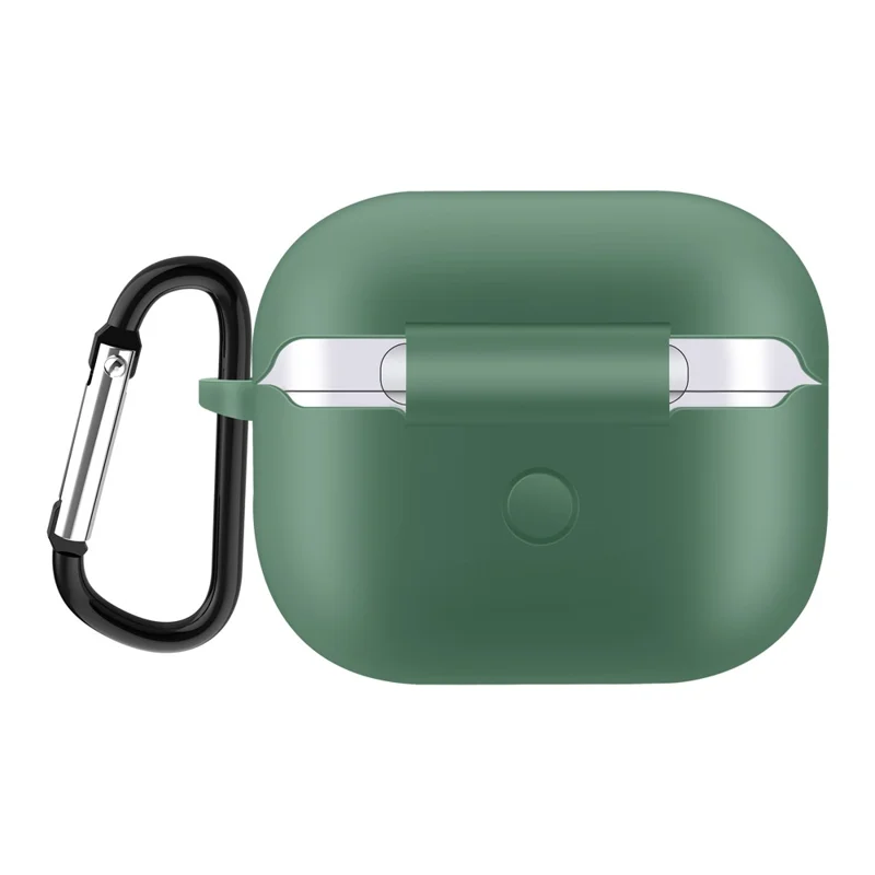 Coque de protection antidéflagrante en silicone pour AirPods 3, compatible Bluetooth, de couleur unie - Vert