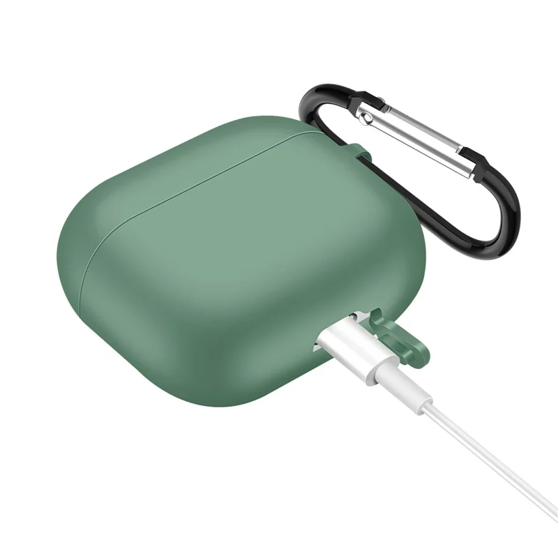 Coque de protection antidéflagrante en silicone pour AirPods 3, compatible Bluetooth, de couleur unie - Vert