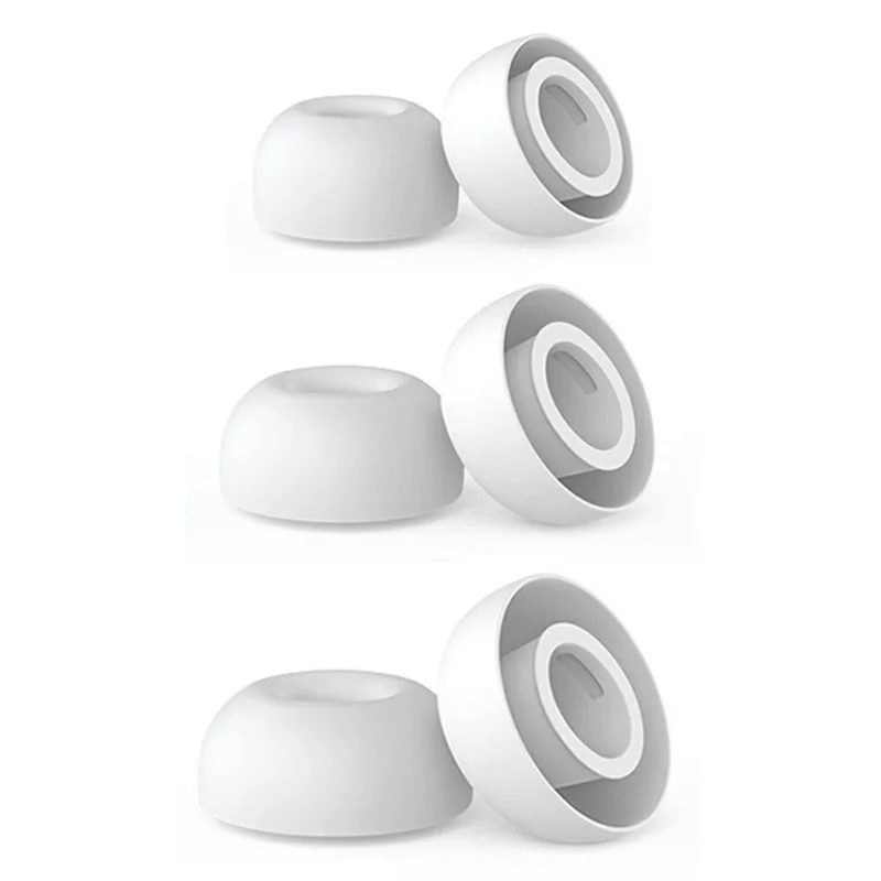 AHASTYLE WG187 3 pares de puntas de silicona para AirPods Pro 3, tapones para auriculares de repuesto (tamaño S + tamaño M + tamaño L) - Blanco