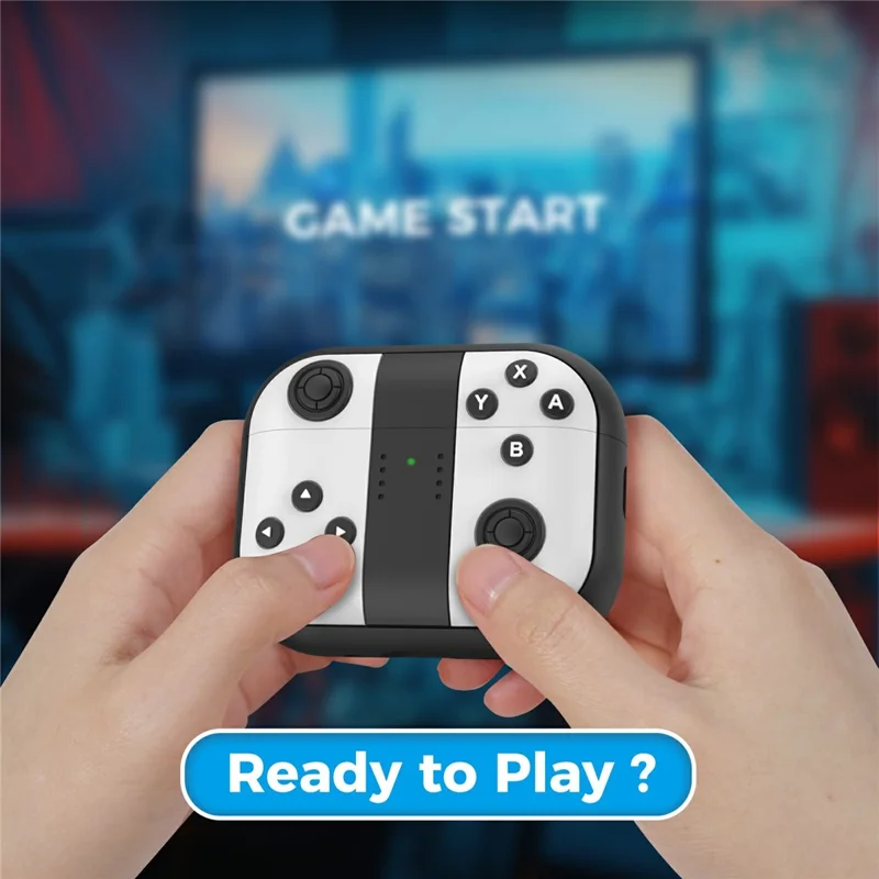 Funda de silicona AHASTYLE JY28 para Apple AirPods Pro 3, diseño de controlador de juego retro, cubierta para auriculares antideslizante - Negro / Blanco