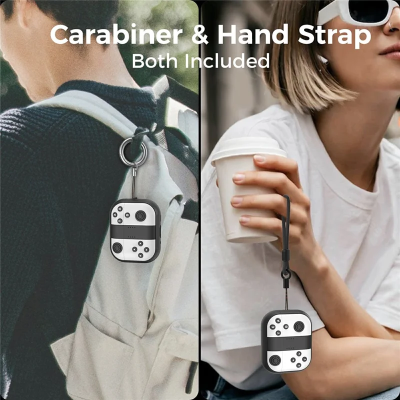 Funda de silicona AHASTYLE JY28 para Apple AirPods Pro 3, diseño de controlador de juego retro, cubierta para auriculares antideslizante - Negro / Blanco