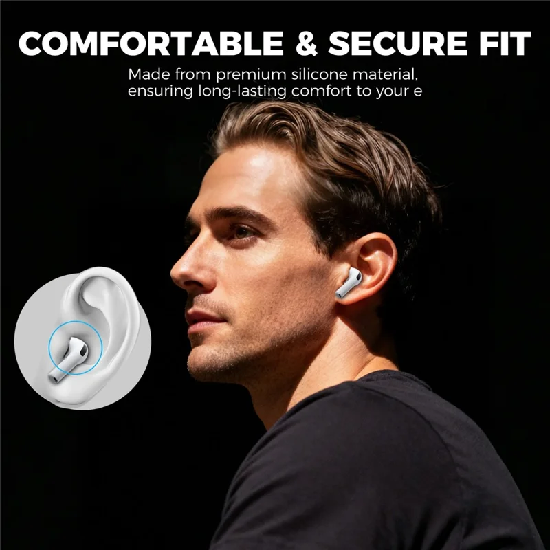 AHASTYLE WG187 1 Par para AirPods Pro 3 Fundas de Silicona de Repuesto para Auriculares - Blanco / L