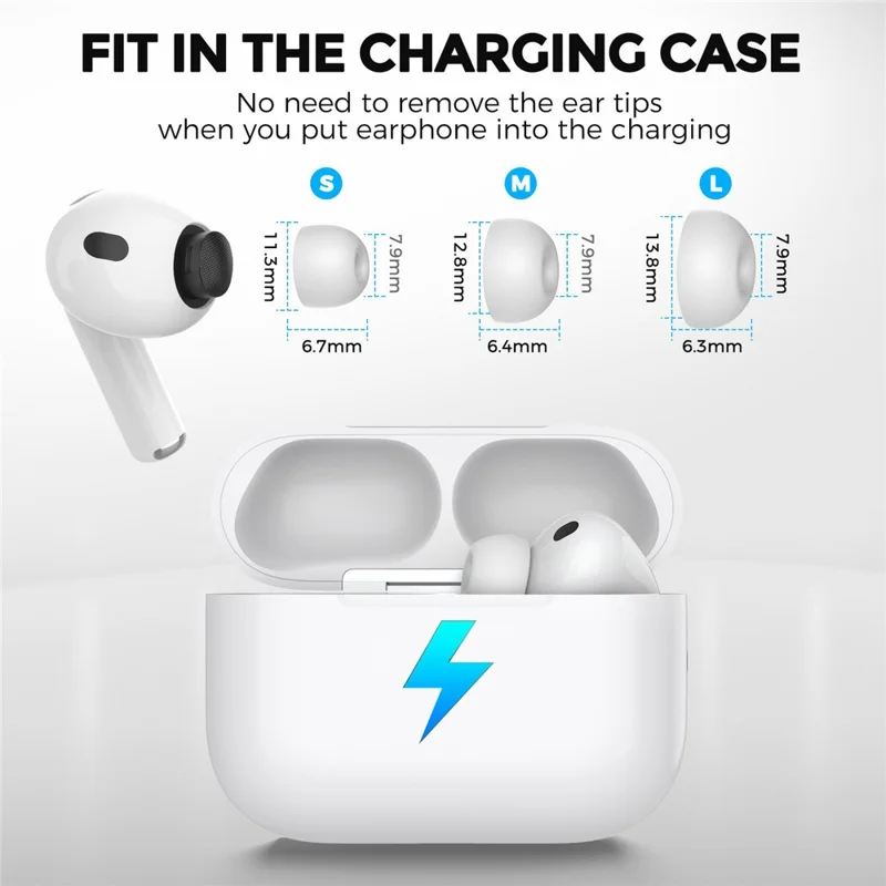 AHASTYLE WG187 1 Par para AirPods Pro 3 Fundas de Silicona de Repuesto para Auriculares - Blanco / L