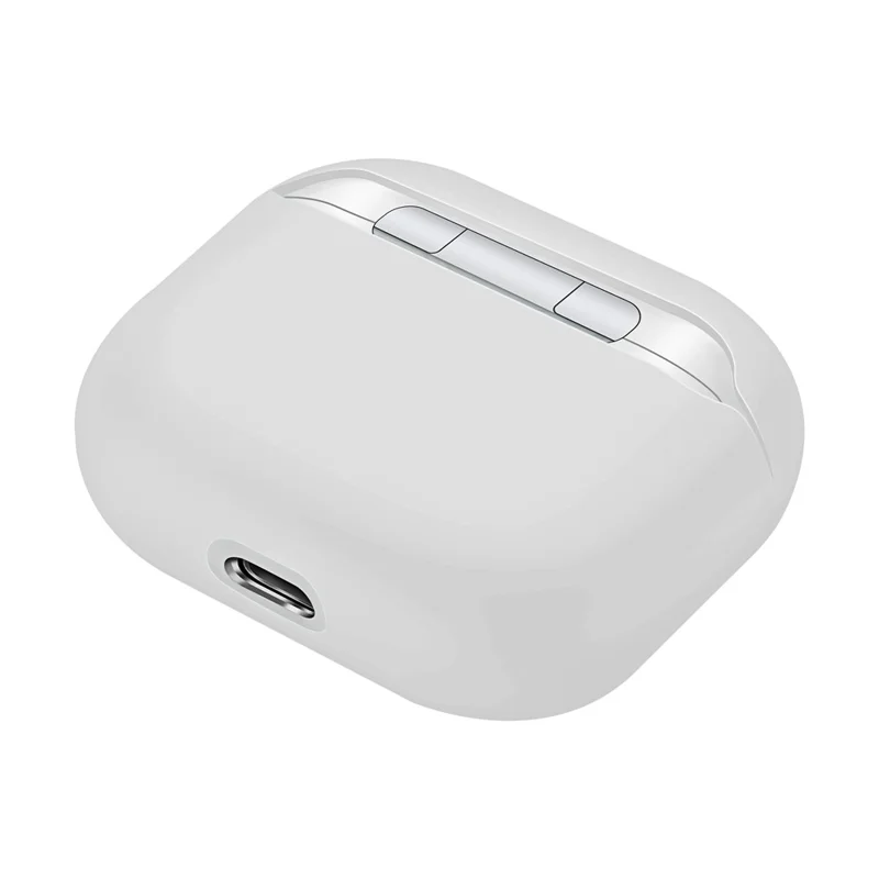 Shockproof Solid Color Shell Case Anti-drop Full Protective Silicone Case Cover for AirPods 3 - White