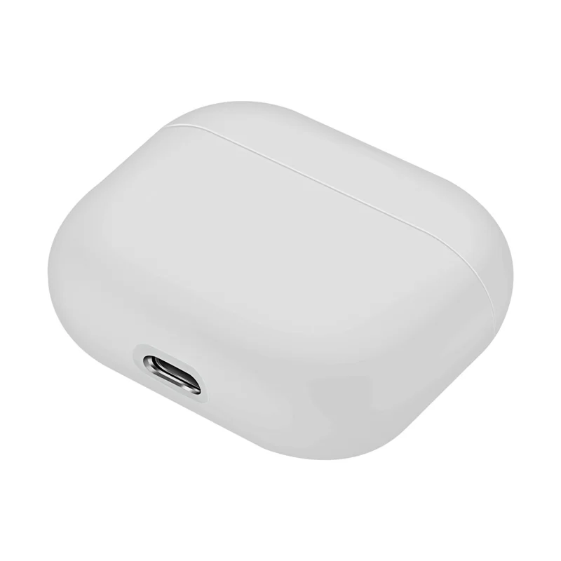 Shockproof Solid Color Shell Case Anti-drop Full Protective Silicone Case Cover for AirPods 3 - White