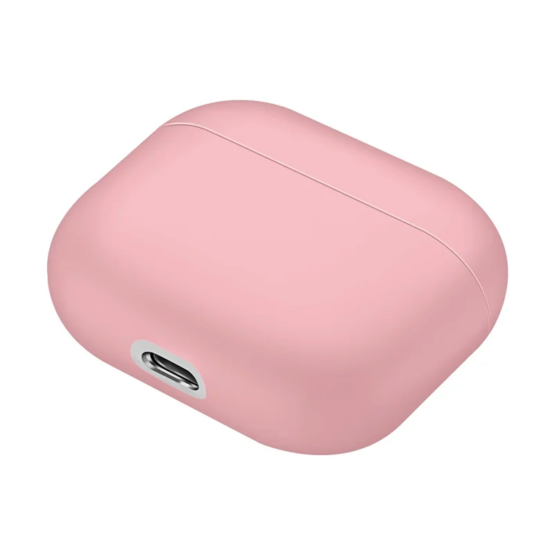 Shockproof Solid Color Shell Case Anti-drop Full Protective Silicone Case Cover for AirPods 3 - Pink