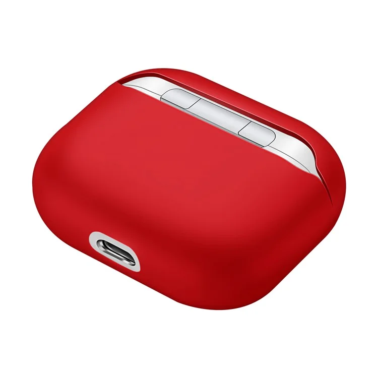 Stoßsichere einfarbige Schale Gehäuse Anti-drop Voll-Schutz-Silikon-Hülle für AirPods 3 - Rot
