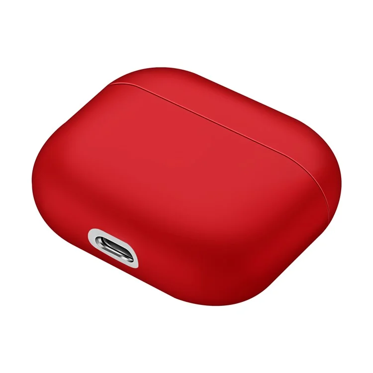 Stoßsichere einfarbige Schale Gehäuse Anti-drop Voll-Schutz-Silikon-Hülle für AirPods 3 - Rot