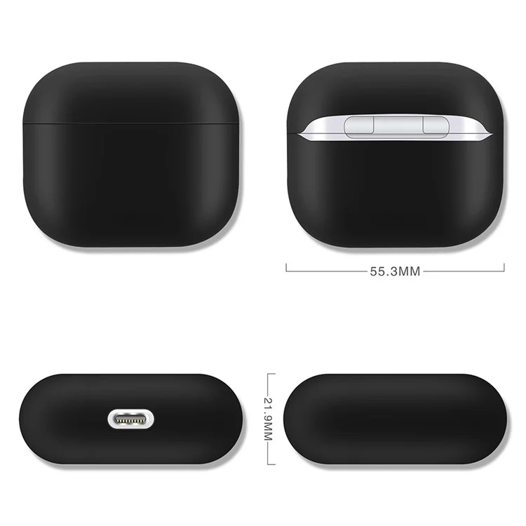 Stoßsichere einfarbige Schale Gehäuse Anti-drop Voll-Schutz-Silikon-Hülle für AirPods 3 - Rot