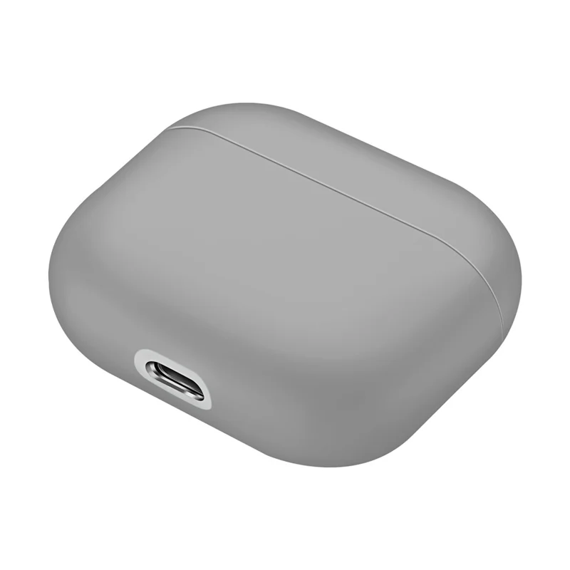 Shockproof Solid Color Shell Case Anti-drop Full Protective Silicone Case Cover for AirPods 3 - Grey