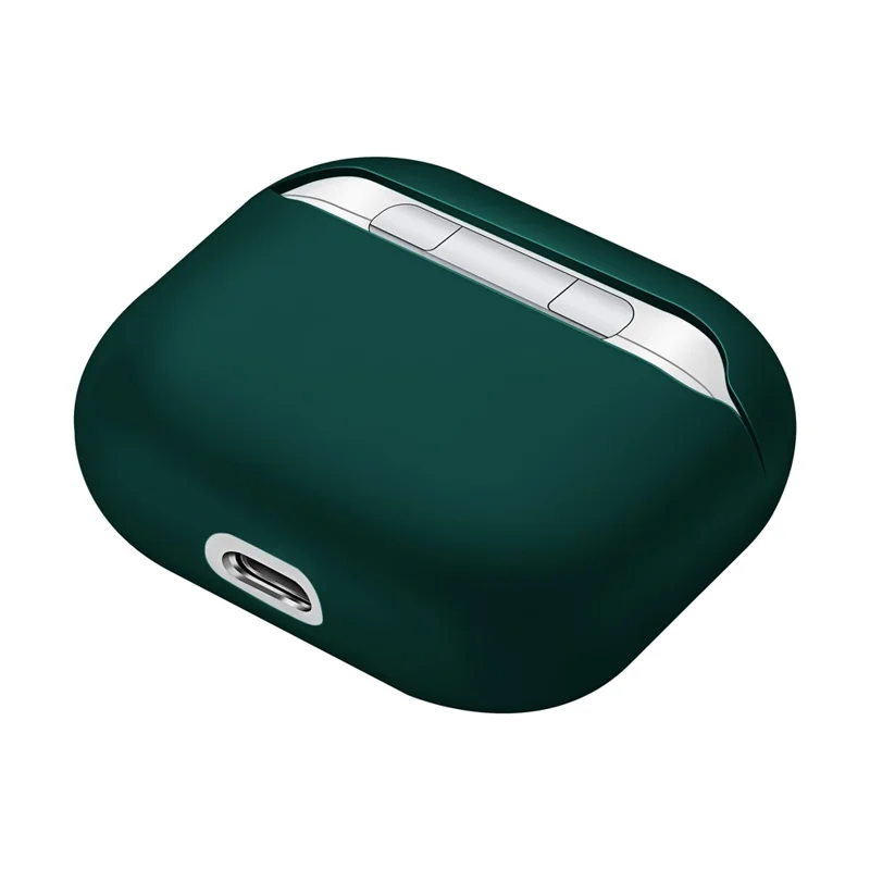 غطاء واقي مقاوم للصدمات بلون سادة من السيليكون لسماعات AirPods 3 - أخضر داكن