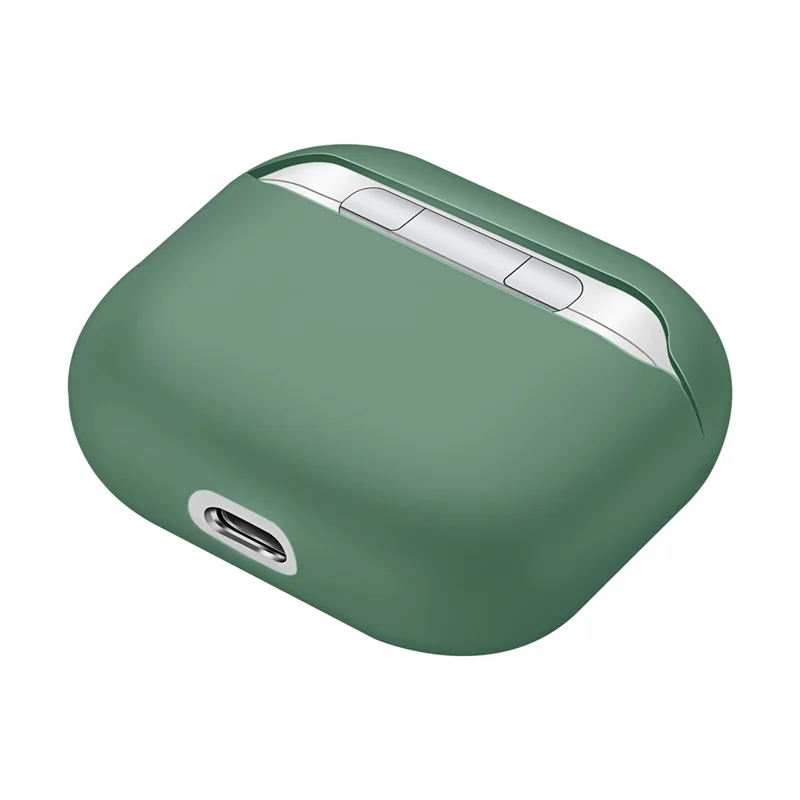 Shockproof Solid Color Shell Case Anti-drop Full Protective Silicone Case Cover for AirPods 3 - Green