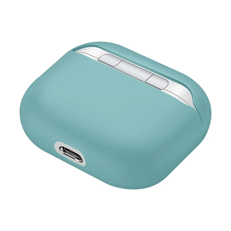 Shockproof Solid Color Shell Case Anti-drop Full Protective Silicone Case Cover for AirPods 3 - Light Green