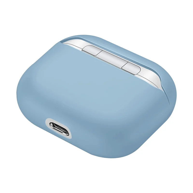 Shockproof Solid Color Shell Case Anti-drop Full Protective Silicone Case Cover for AirPods 3 - Baby Blue