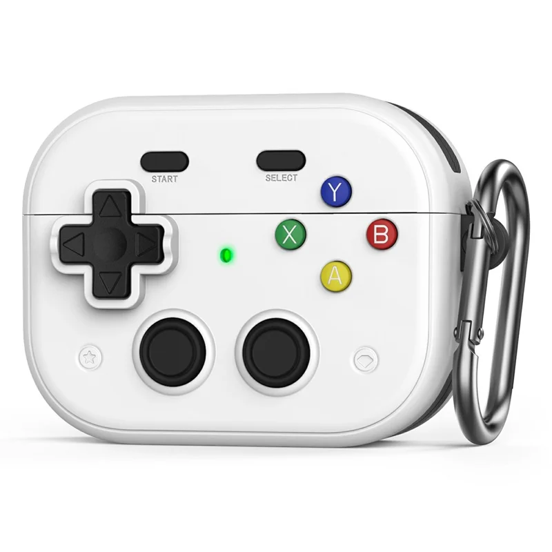 AHASTYLE WG185 Hülle für AirPods Pro 3, Spielekonsolen-Design, geteilte Silikon-Etui mit Karabiner – Weiß