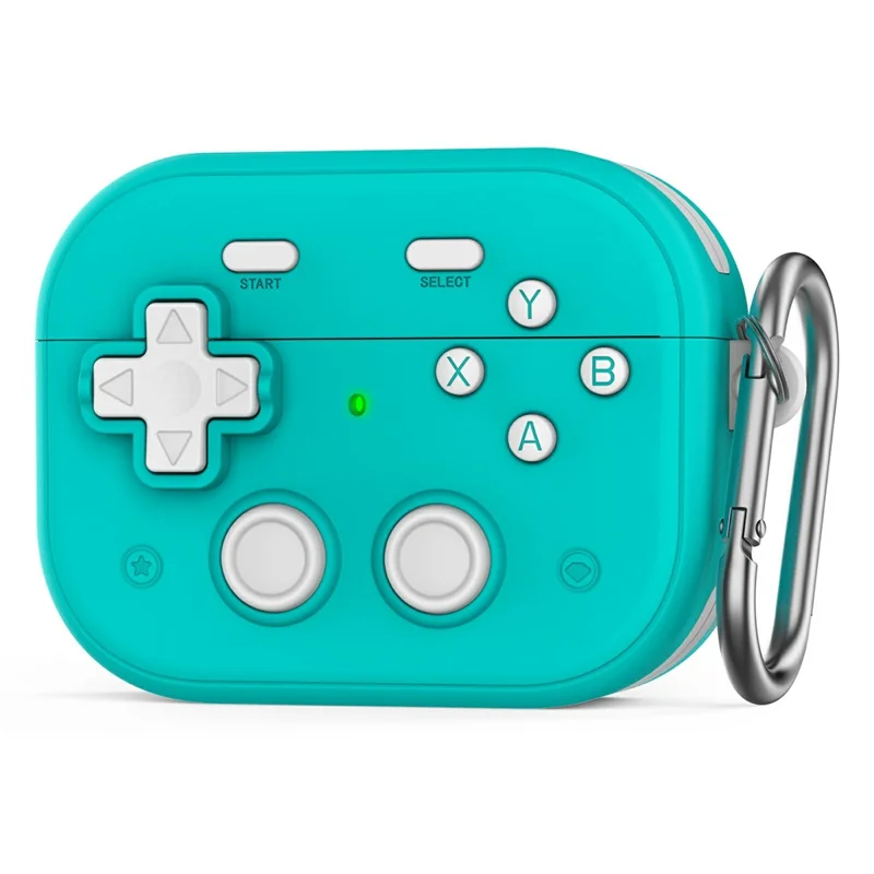 AHASTYLE WG185  For AirPods Pro 3 Case Game Console Design Split Silicone Earphone Cover with Carabiner  - Blue