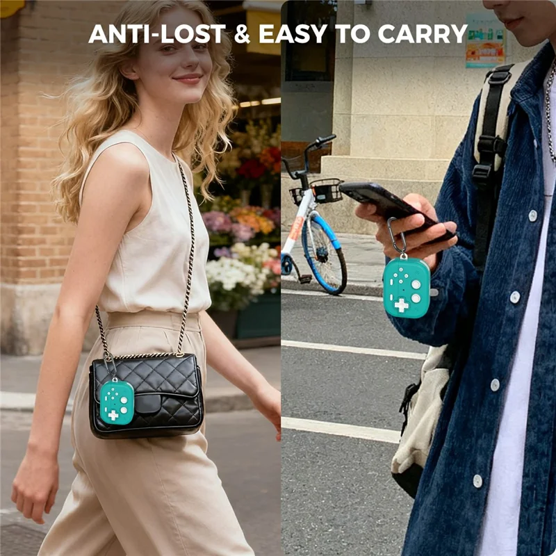 AHASTYLE WG185  For AirPods Pro 3 Case Game Console Design Split Silicone Earphone Cover with Carabiner  - Blue