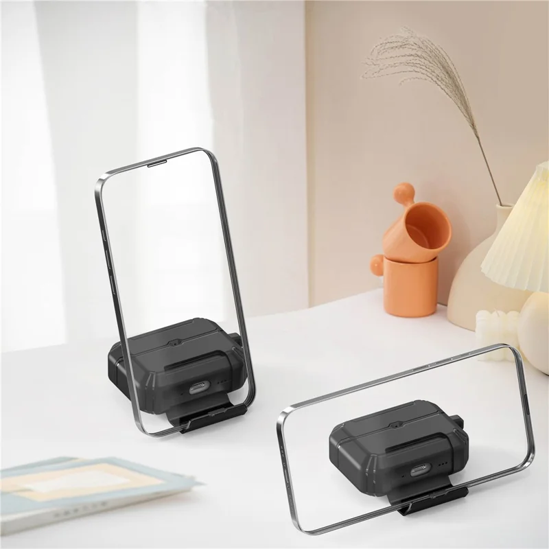 Til AirPods Pro 2 Case Foldable Stand TPU PC Ørepuds Cover med Carabiner - Sort