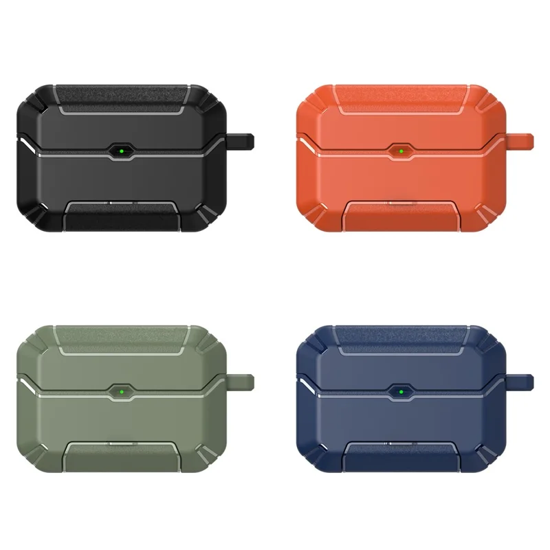 Til AirPods Pro 3 Case Foldable Stand TPU PC Ørepuds Cover med Carabiner - Sort