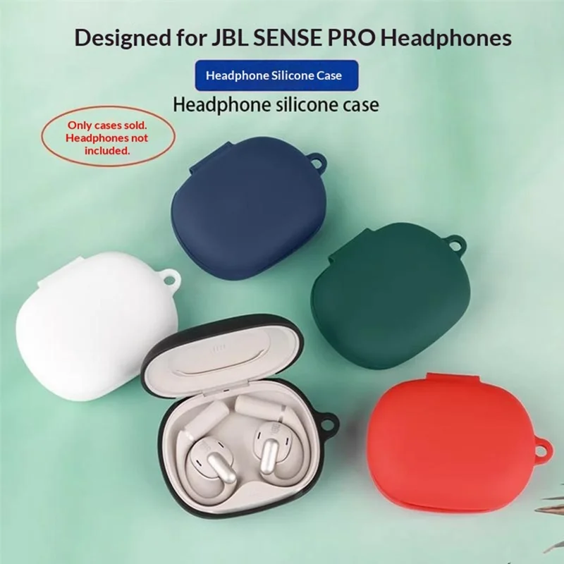Capa de Silicone para JBL Sense Pro, Capa Protetora para Auscultadores Sem Fios com Fecho Anti-Perda - Vermelho