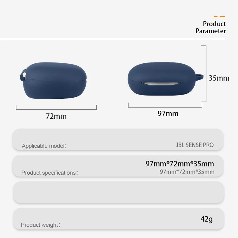 Capa de Silicone para JBL Sense Pro, Capa Protetora para Auscultadores Sem Fios com Fecho Anti-Perda - Vermelho