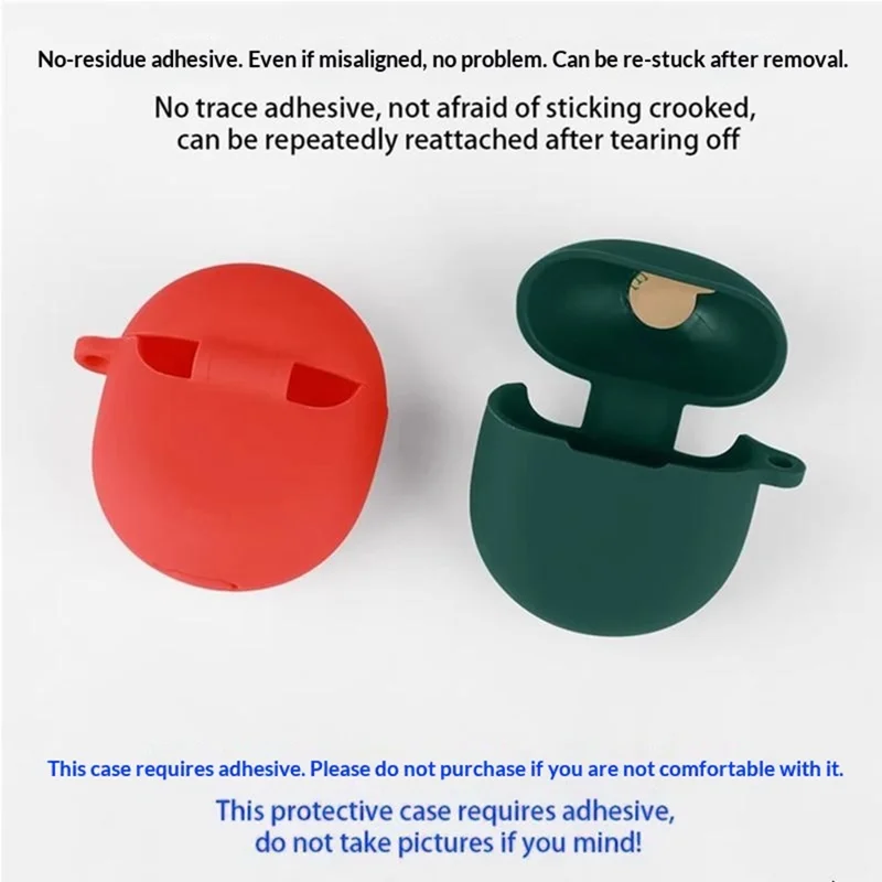 For Google Pixel Buds 2a Silicone Case Wireless Earbuds Protective Cover with Anti-Lost Buckle - Dark Blue