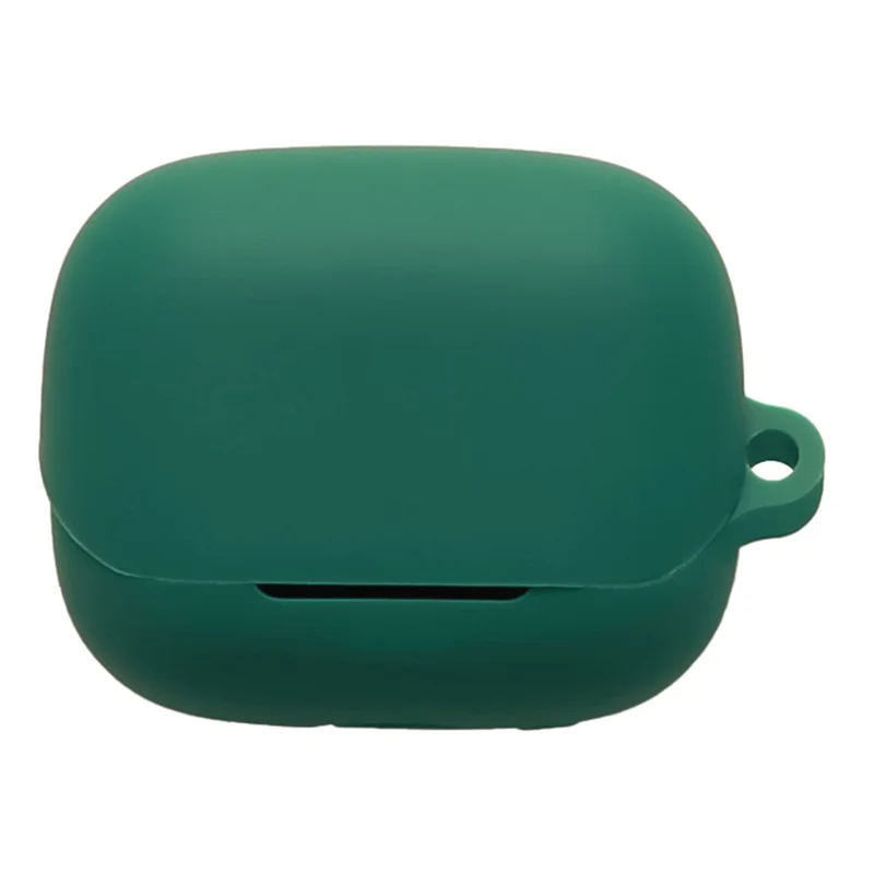 For Honor Earbuds 4 Silicone Case Wireless Earbuds Protective Cover with Anti-Lost Buckle - Blackish Green