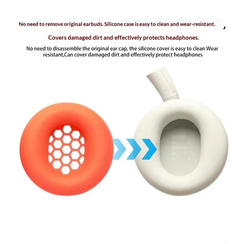1 Paio di Custodie in Silicone per CMF by Nothing Headphone Pro Copertura Protettiva - Arancione