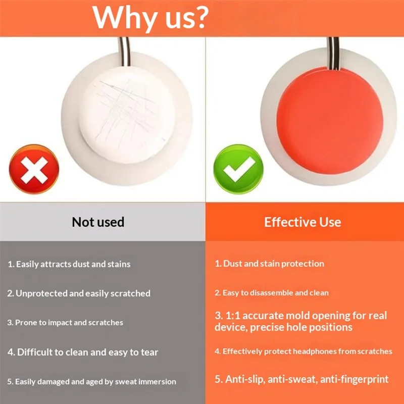 Custodia in silicone per CMF by Nothing Headphone Pro, cover esterna protettiva per cuffie - Arancione