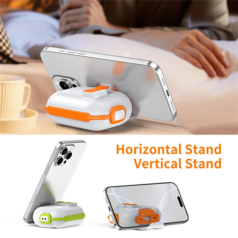 For AirPods Pro 3 Case with Phone Stand Function TPU PC TWS Earbuds Protective Cover - Orange