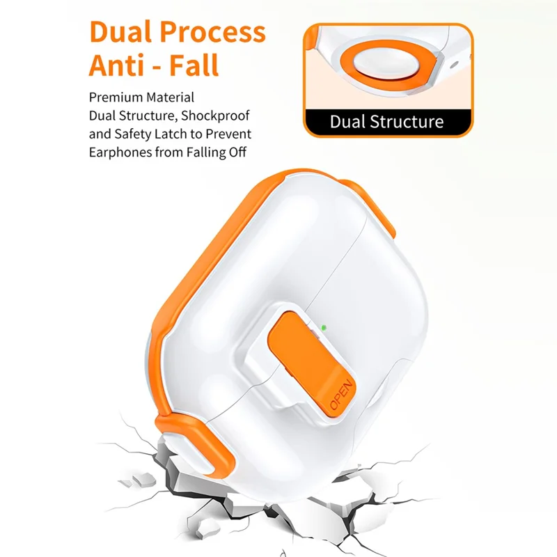 For AirPods Pro 3 Case with Phone Stand Function TPU PC TWS Earbuds Protective Cover - Orange