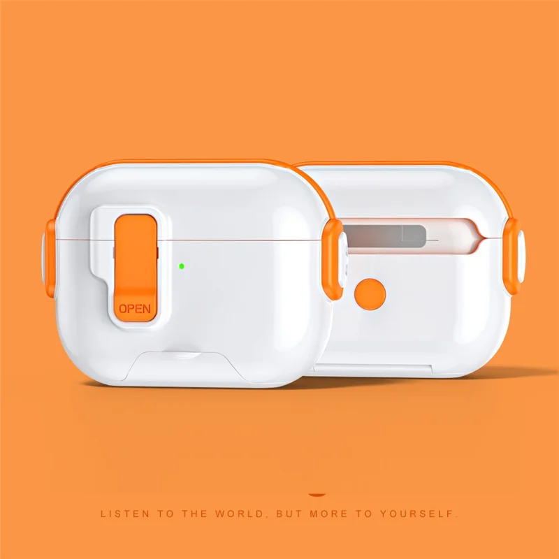 For AirPods Pro 2 Case with Phone Stand Function TPU PC TWS Earbuds Protective Cover - Orange