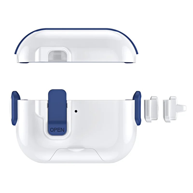 Étui pour Apple AirPods Pro avec fonction de support de téléphone, housse de protection TWS en TPU et PC - Bleu