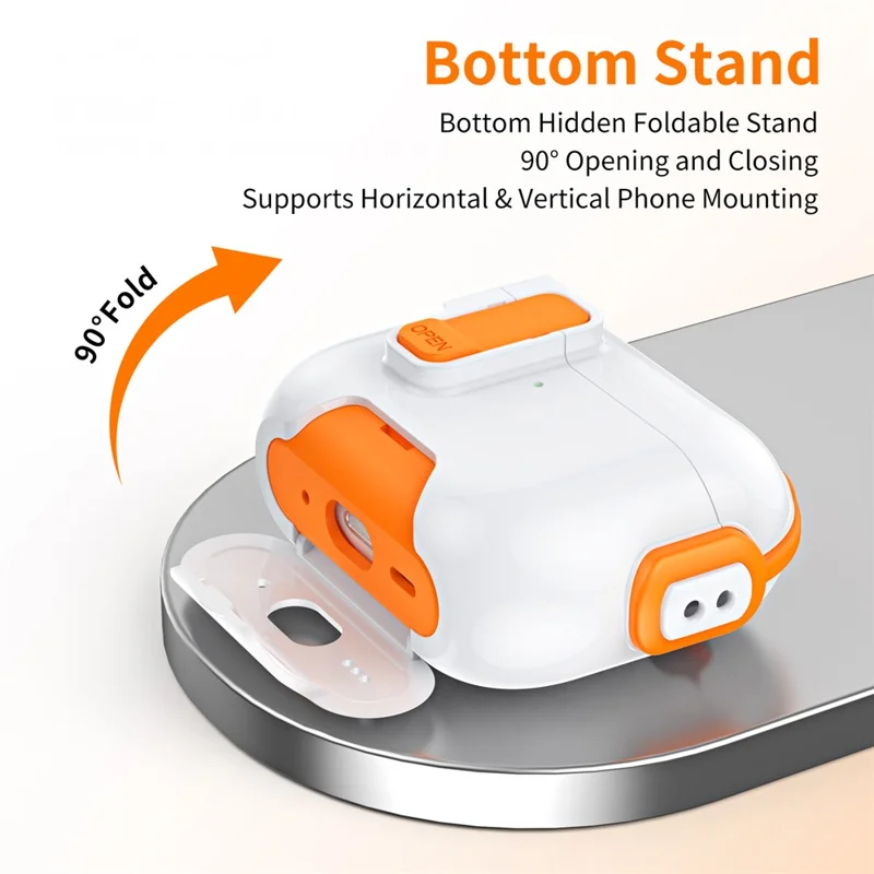 For Apple AirPods 3 Case with Phone Stand Function TPU PC TWS Earbuds Protective Cover - Orange