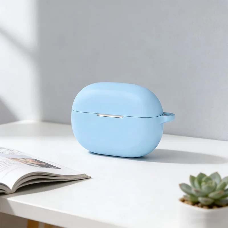 For Huawei FreeBuds Pro 5 Silicone Case Wireless Earphone Anti-Scratch Protective Cover with Carabiner - Black