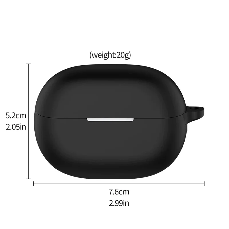 For Huawei FreeBuds Pro 5 Silicone Case Wireless Earphone Anti-Scratch Protective Cover with Carabiner - Black