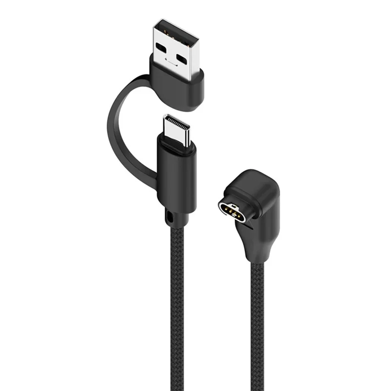Cavo adattatore USB 2 in 1 portatile / Cavo di ricarica rapida intrecciato per smartwatch Garmin - Angolato