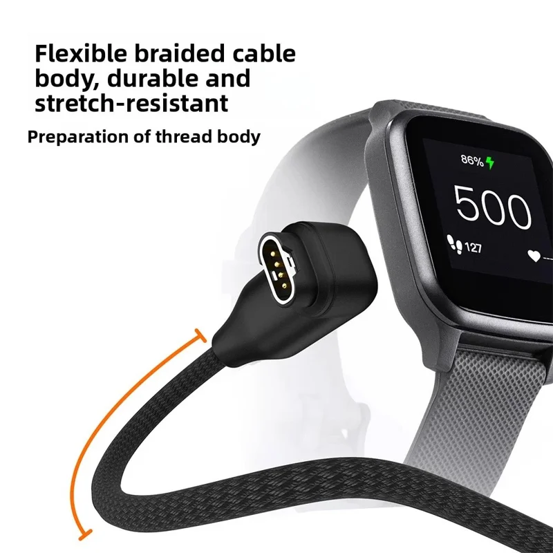 Cavo adattatore USB 2 in 1 portatile / Cavo di ricarica rapida intrecciato per smartwatch Garmin - Angolato