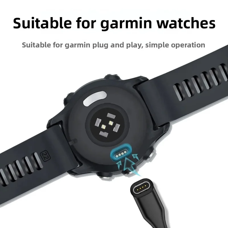 Cavo adattatore USB 2 in 1 portatile / Cavo di ricarica rapida intrecciato per smartwatch Garmin - Angolato