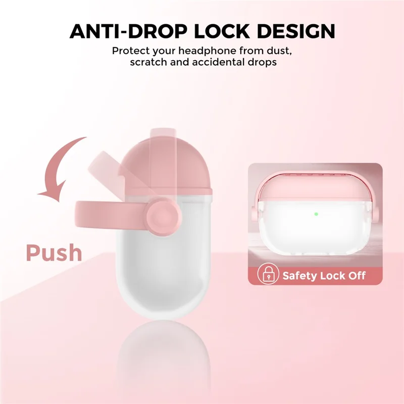 AHASTYLE WG174 For AirPods Pro 3 Silicone Earphone Case Transparent Separable Protective Cover - Pink