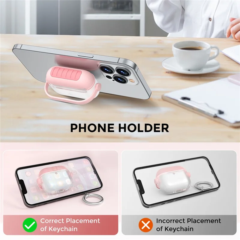 AHASTYLE WG174 For AirPods Pro 3 Silicone Earphone Case Transparent Separable Protective Cover - Pink