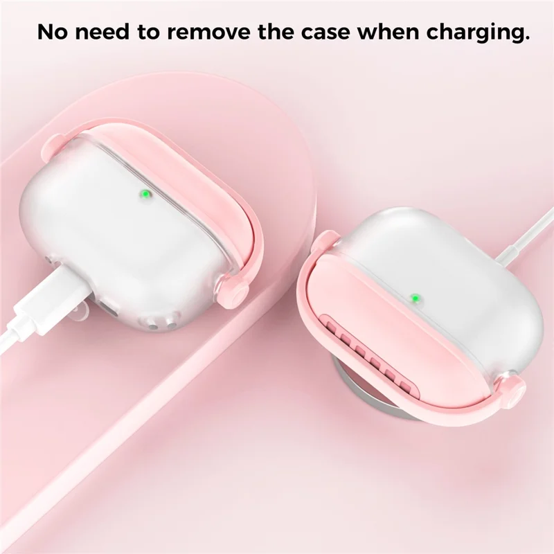 AHASTYLE WG174 For AirPods Pro 3 Silicone Earphone Case Transparent Separable Protective Cover - Pink